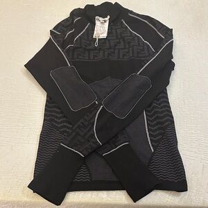 Fendi Black and Gray Patterned Tunic